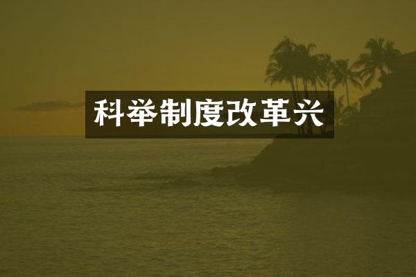 科举制度改革兴