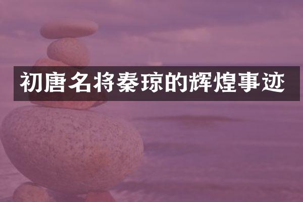 初唐名将秦琼的辉煌事迹