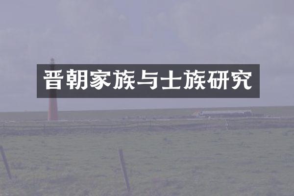 晋朝家族与士族研究