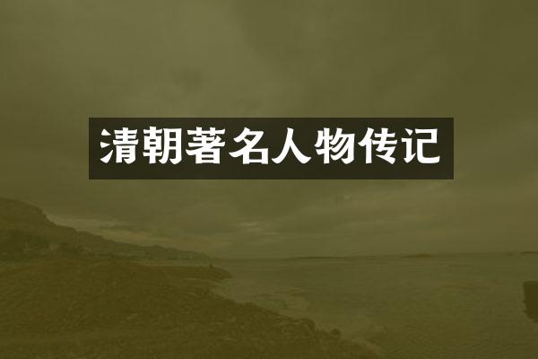 清朝著名人物传记