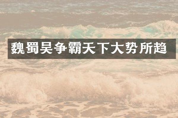 魏蜀吴争霸天下大势所趋