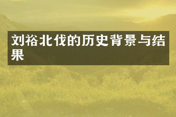 刘裕北伐的历史背景与结果