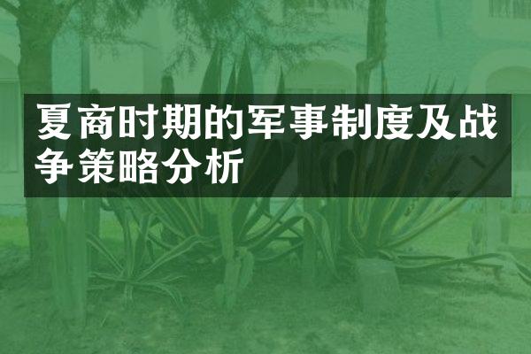 夏商时期的军事制度及战争策略分析