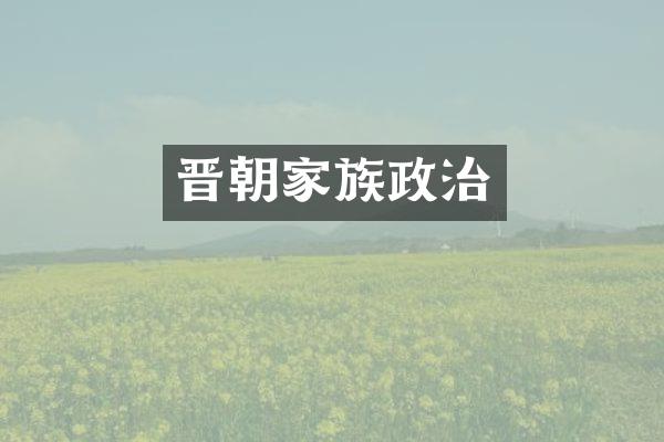 晋朝家族政治