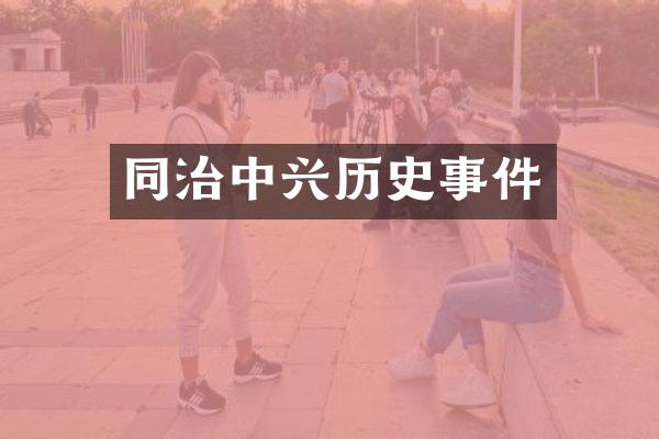 同治中兴历史事件