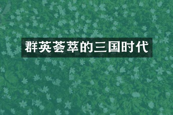 群英荟萃的三国时代