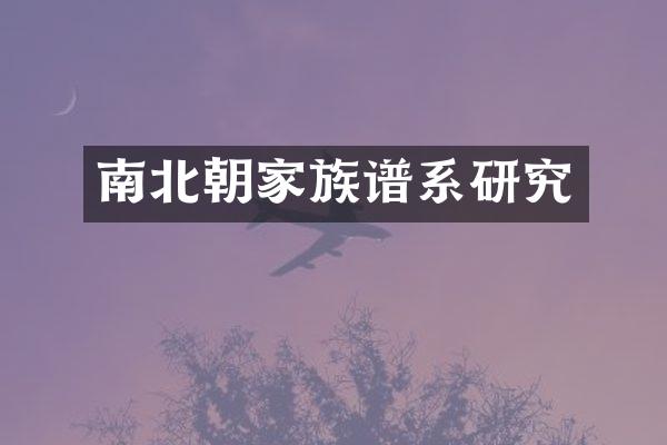 南北朝家族谱系研究