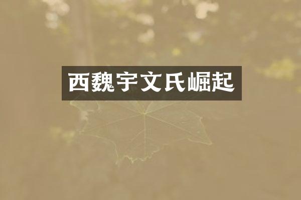 西魏宇文氏崛起
