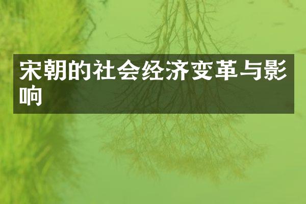 宋朝的社会经济变革与影响