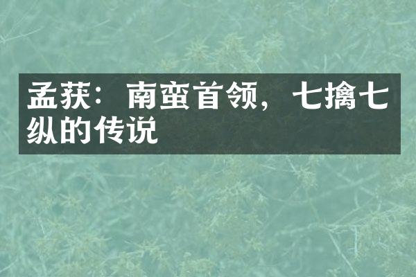 孟获：南蛮首领，七擒七纵的传说