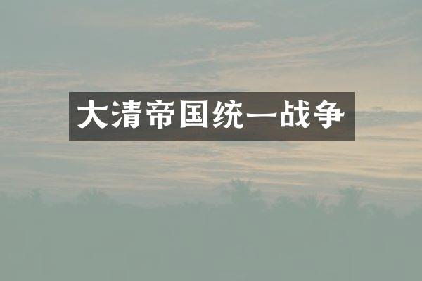大清帝国统一战争