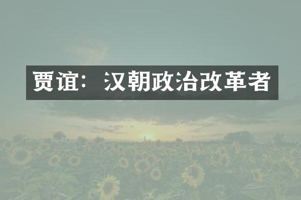 贾谊：汉朝政治改革者