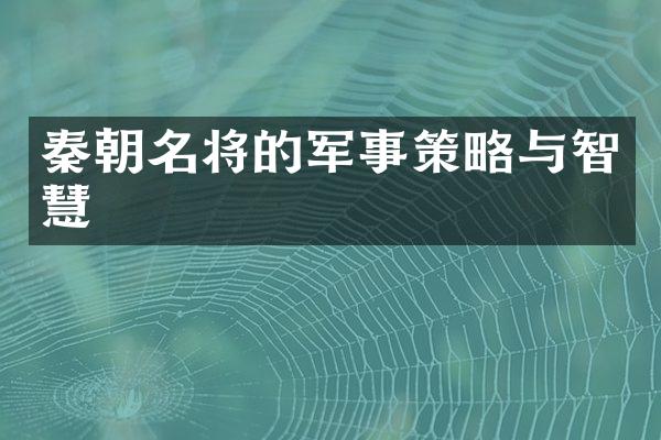 秦朝名将的军事策略与智慧