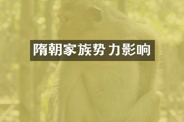 隋朝家族势力影响