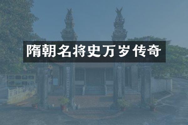 隋朝名将史万岁传奇