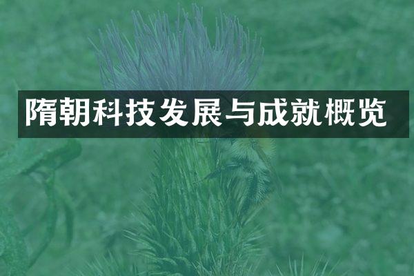 隋朝科技发展与成就概览