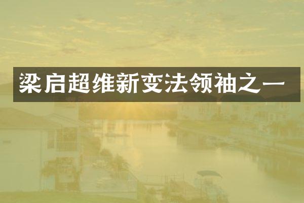 梁启超维新变法之一