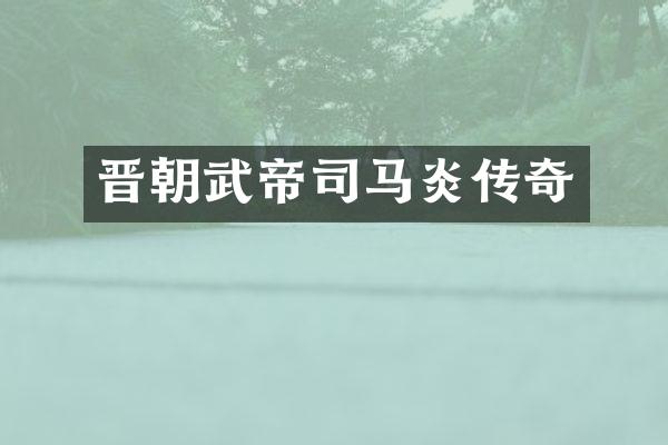 晋朝武帝司马炎传奇