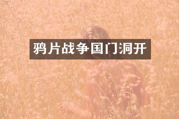 战争国门洞开