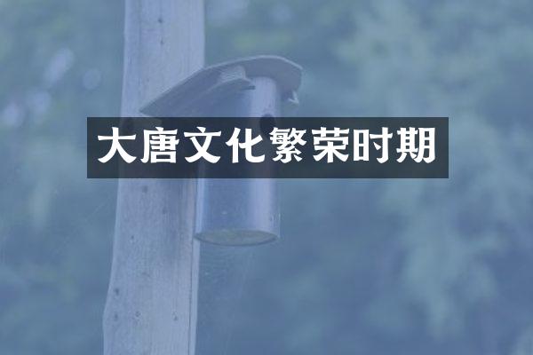 大唐文化繁荣时期