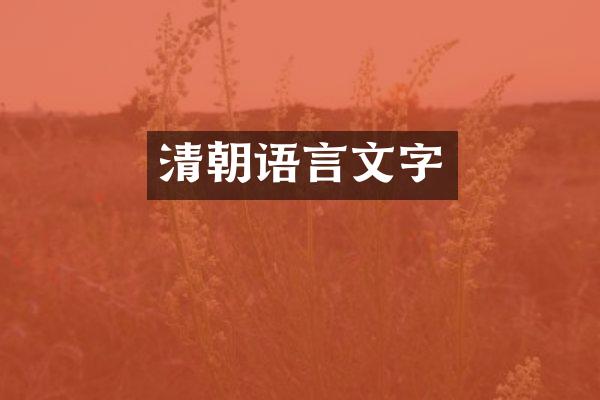 清朝语言文字