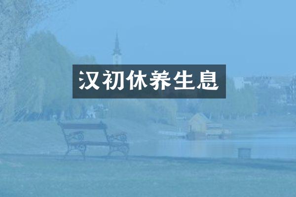 汉初休养生息