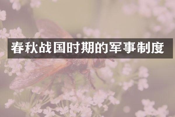春秋战国时期的军事制度