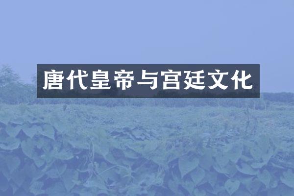 唐代皇帝与宫廷文化