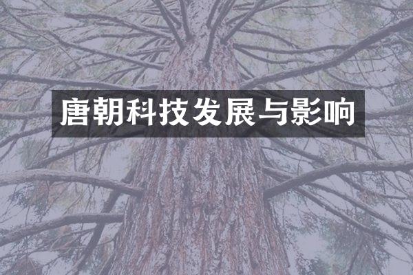 唐朝科技发展与影响