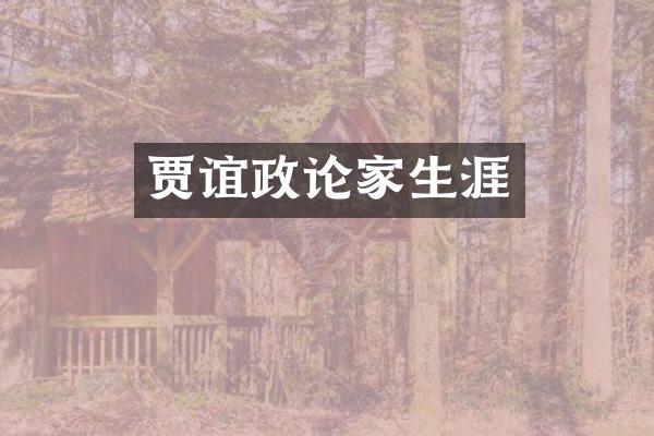 贾谊政论家生涯