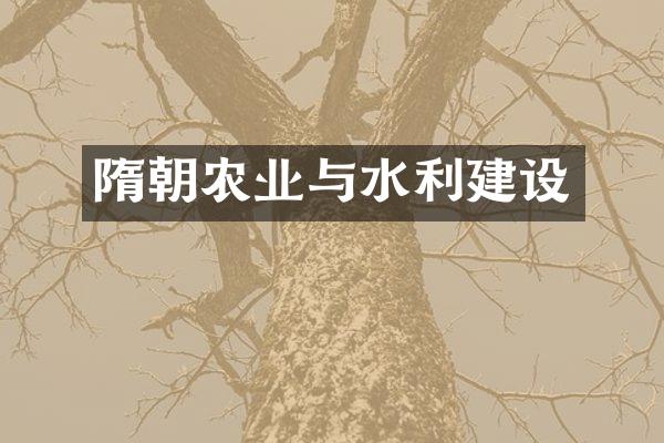 隋朝农业与水利建设