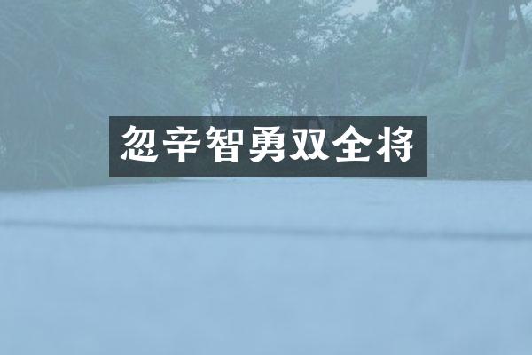 忽辛智勇双全将
