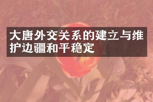 大唐外交关系的建立与维护边疆和平稳定