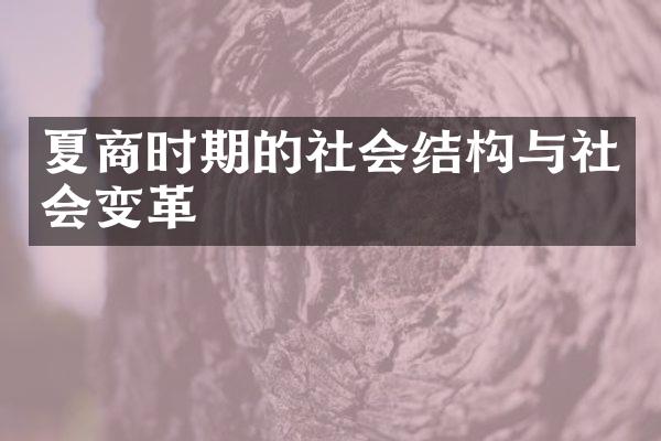 夏商时期的社会结构与社会变革
