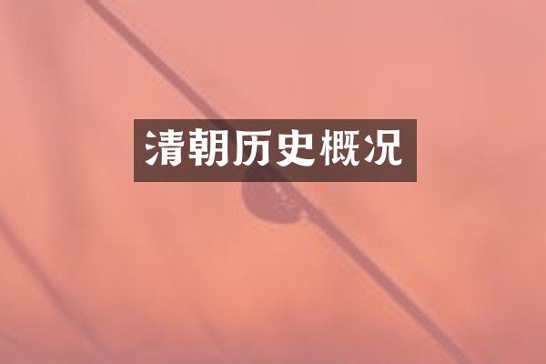 清朝历史概况