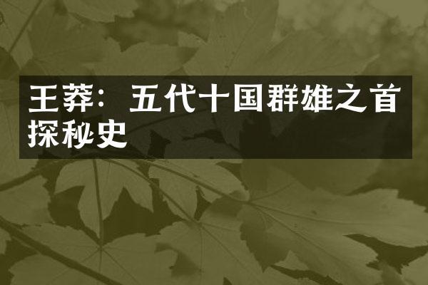 王莽：五代十国群雄之首探秘史