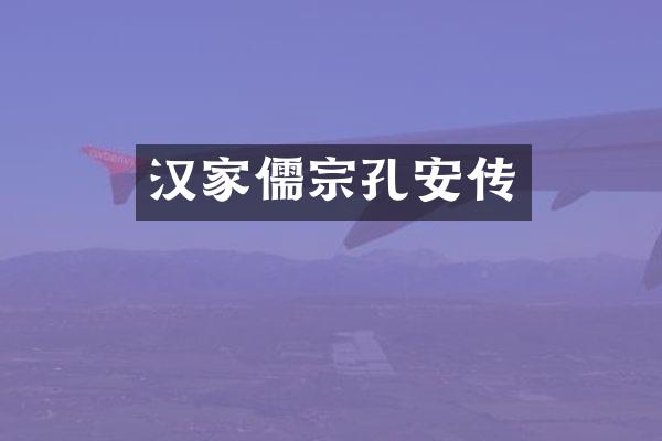 汉家儒宗孔安传