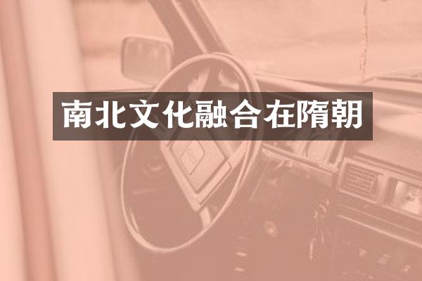 南北文化融合在隋朝
