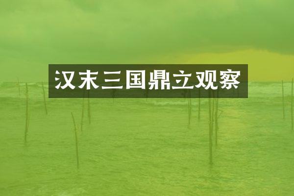 汉末三国鼎立观察