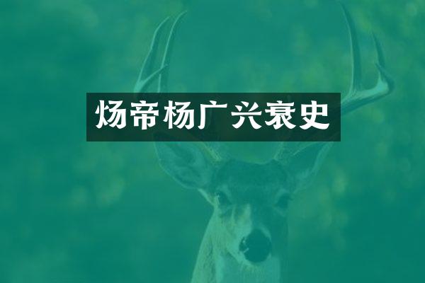 炀帝杨广兴衰史