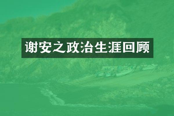 谢安之政治生涯回顾