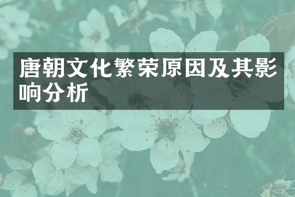 唐朝文化繁荣原因及其影响分析
