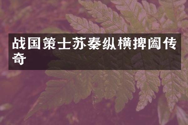 战国策士苏秦纵横捭阖传奇
