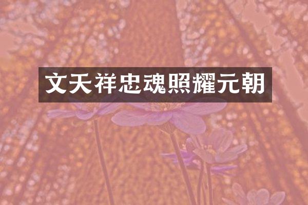文天祥忠魂照耀元朝