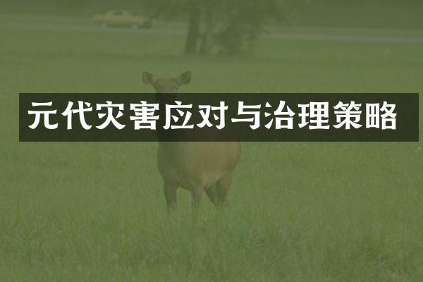元代灾害应对与治理策略