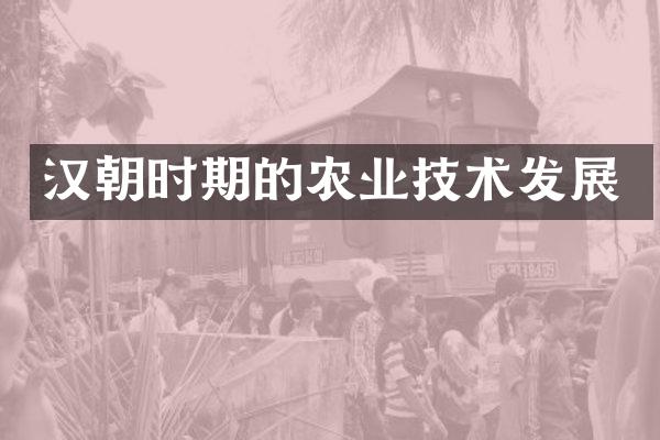 汉朝时期的农业技术发展