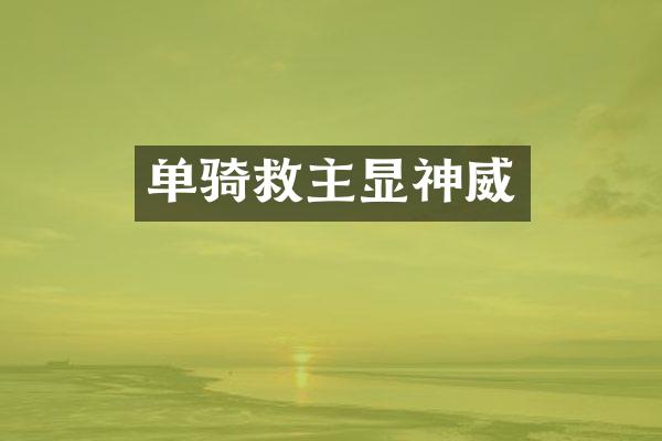 单骑救主显神威