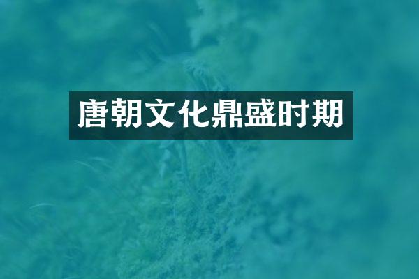 唐朝文化鼎盛时期