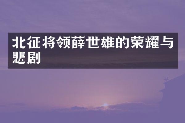 北征将领薛世雄的荣耀与悲剧