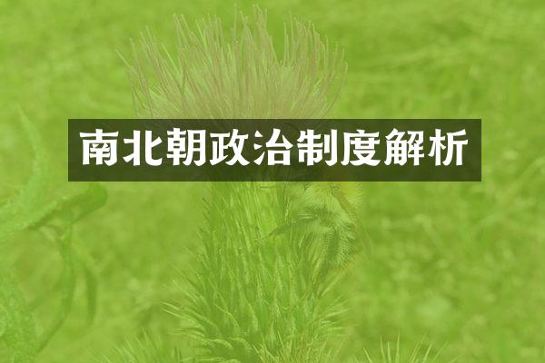 南北朝政治制度解析